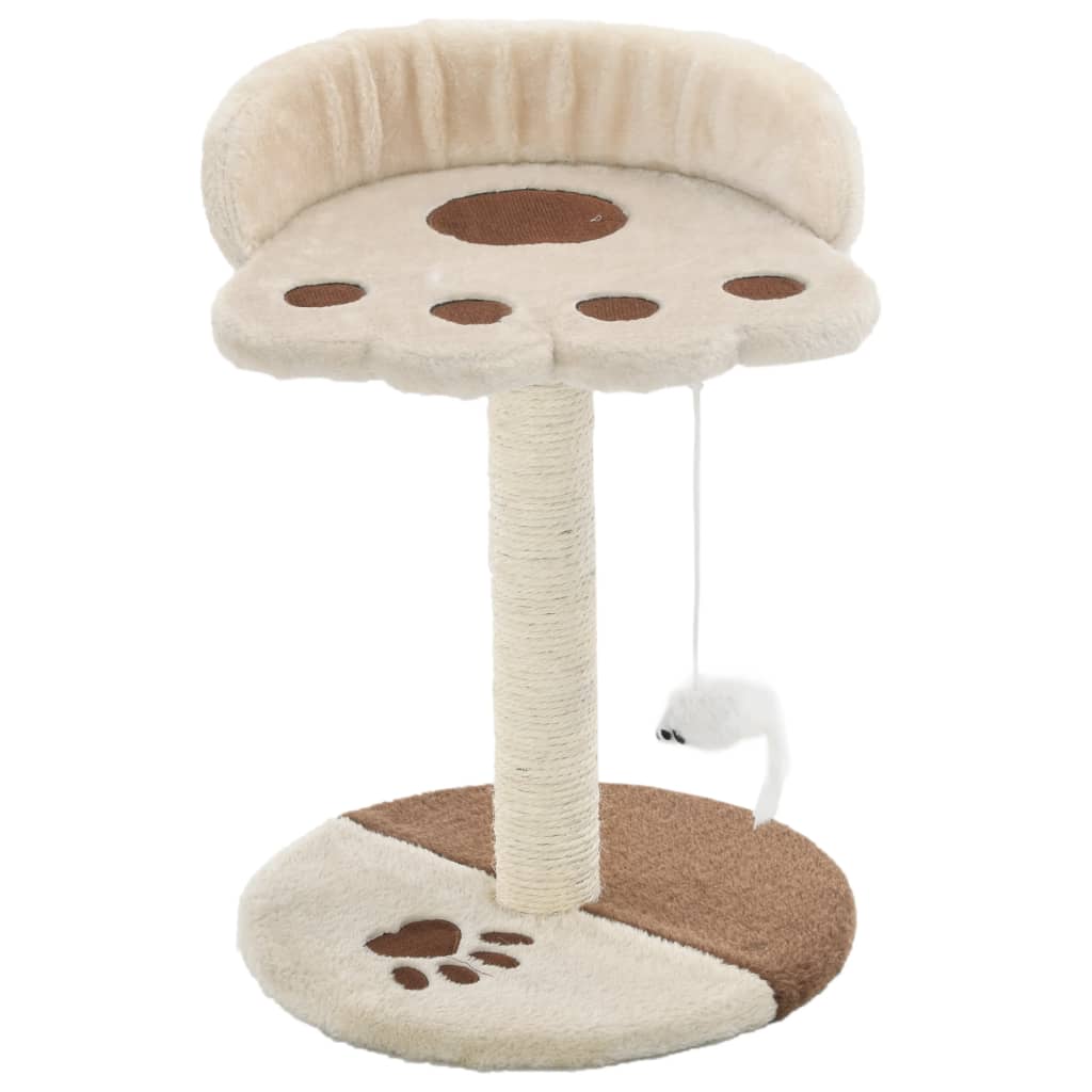 Arbre à chat Beige et Marron 40 cm en forme de patte Arbre à chat Beige et Marron 40 cm en forme de patte – Image 2