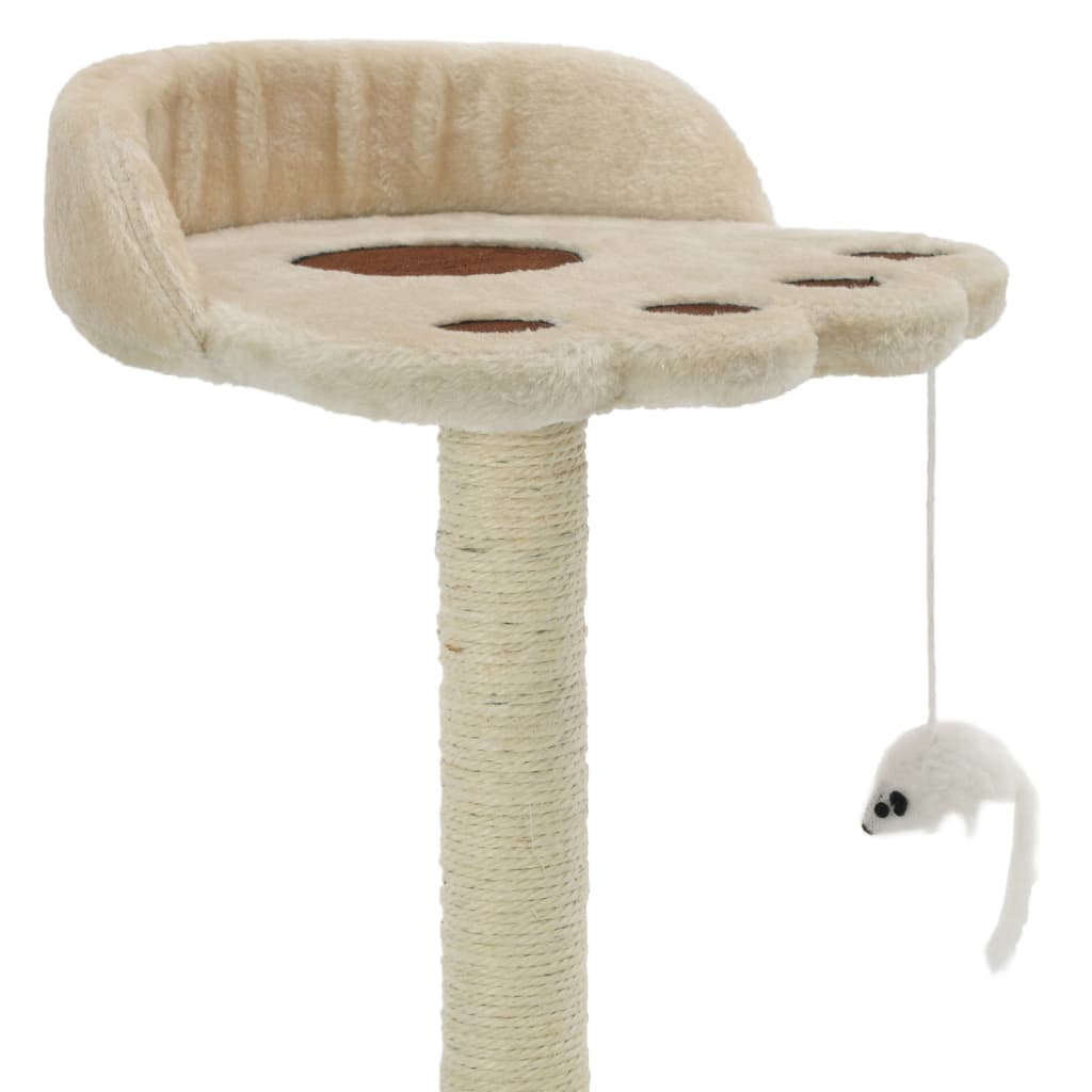 Arbre à chat Beige et Marron 40 cm en forme de patte Arbre à chat Beige et Marron 40 cm en forme de patte – Image 3