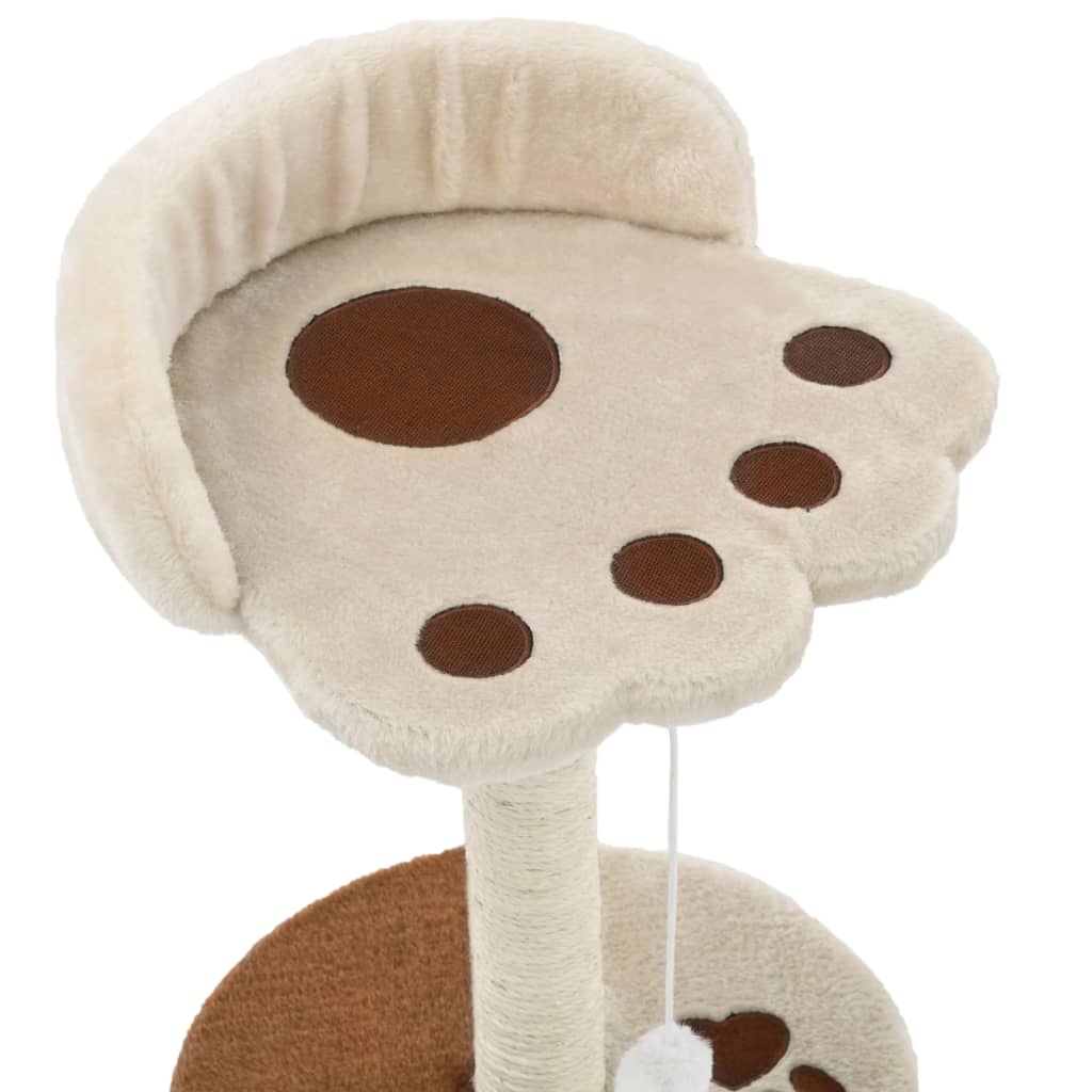 Arbre à chat Beige et Marron 40 cm en forme de patte Arbre à chat Beige et Marron 40 cm en forme de patte – Image 4