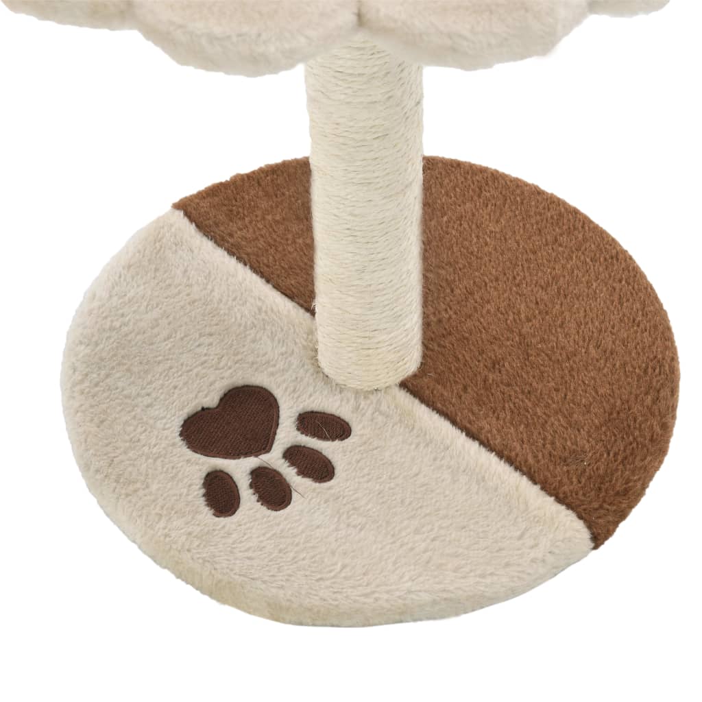 Arbre à chat Beige et Marron 40 cm en forme de patte Arbre à chat Beige et Marron 40 cm en forme de patte – Image 5