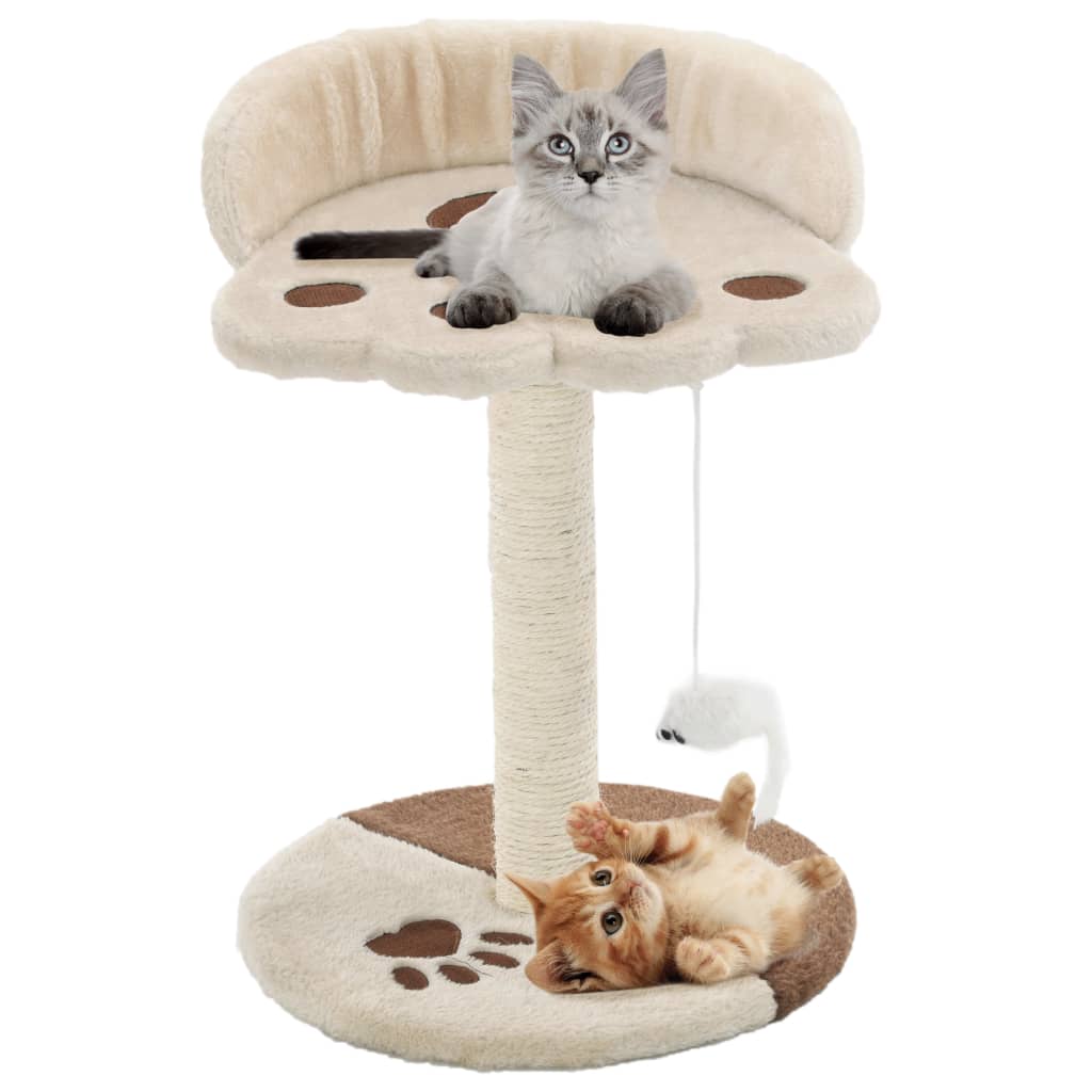 Arbre à chat Beige et Marron 40 cm en forme de patte Arbre à chat Beige et Marron 40 cm en forme de patte