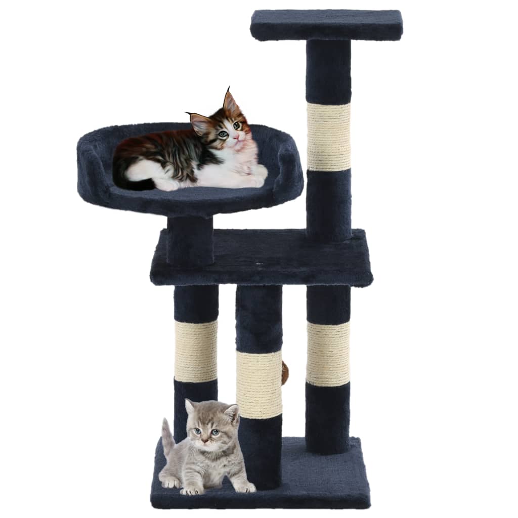 Arbre à chat bleu 65 cm 3 niveaux Arbre à chat bleu 65 cm 3 niveaux – Image 2