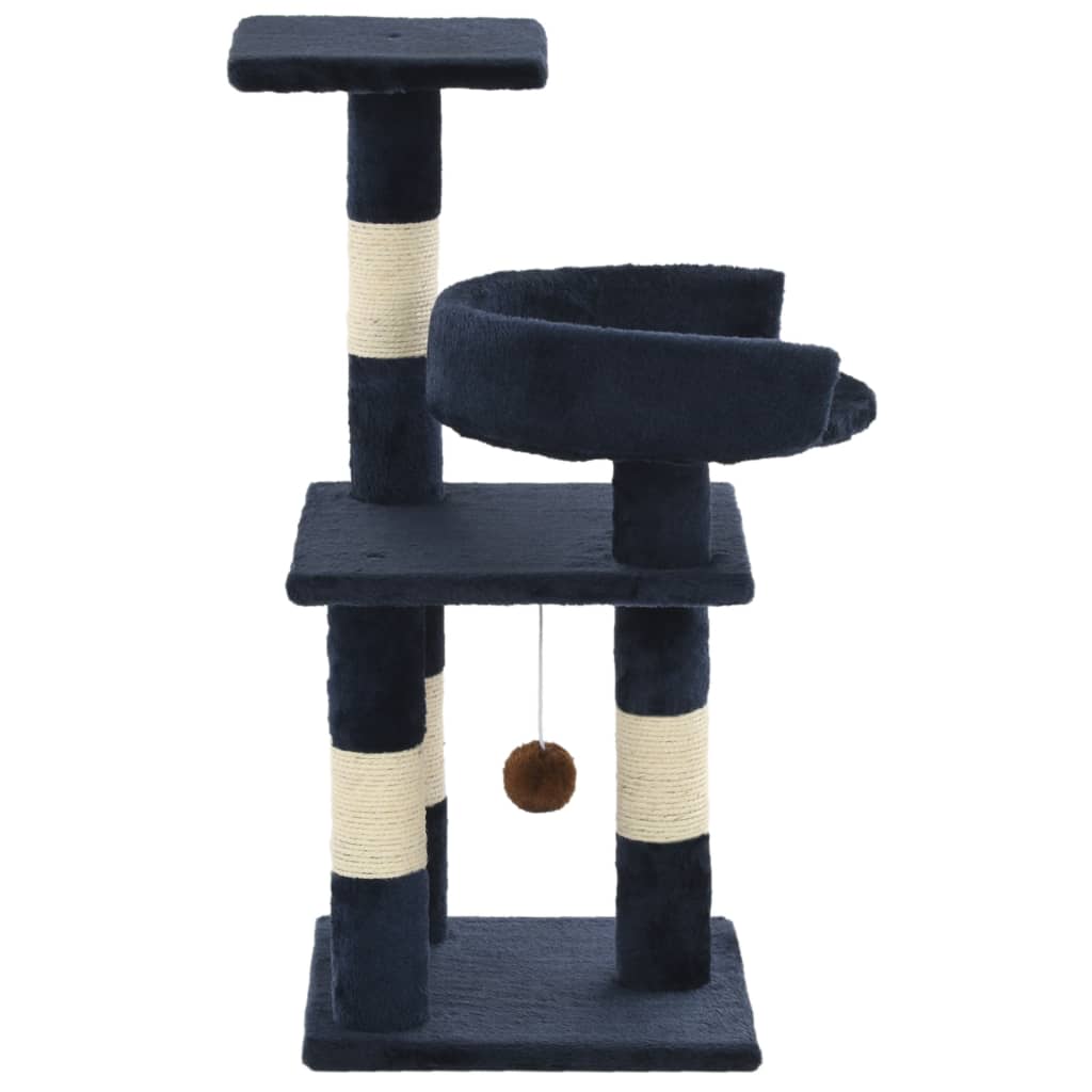 Arbre à chat bleu 65 cm 3 niveaux Arbre à chat bleu 65 cm 3 niveaux – Image 3