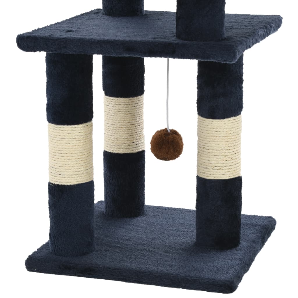 Arbre à chat bleu 65 cm 3 niveaux Arbre à chat bleu 65 cm 3 niveaux – Image 5