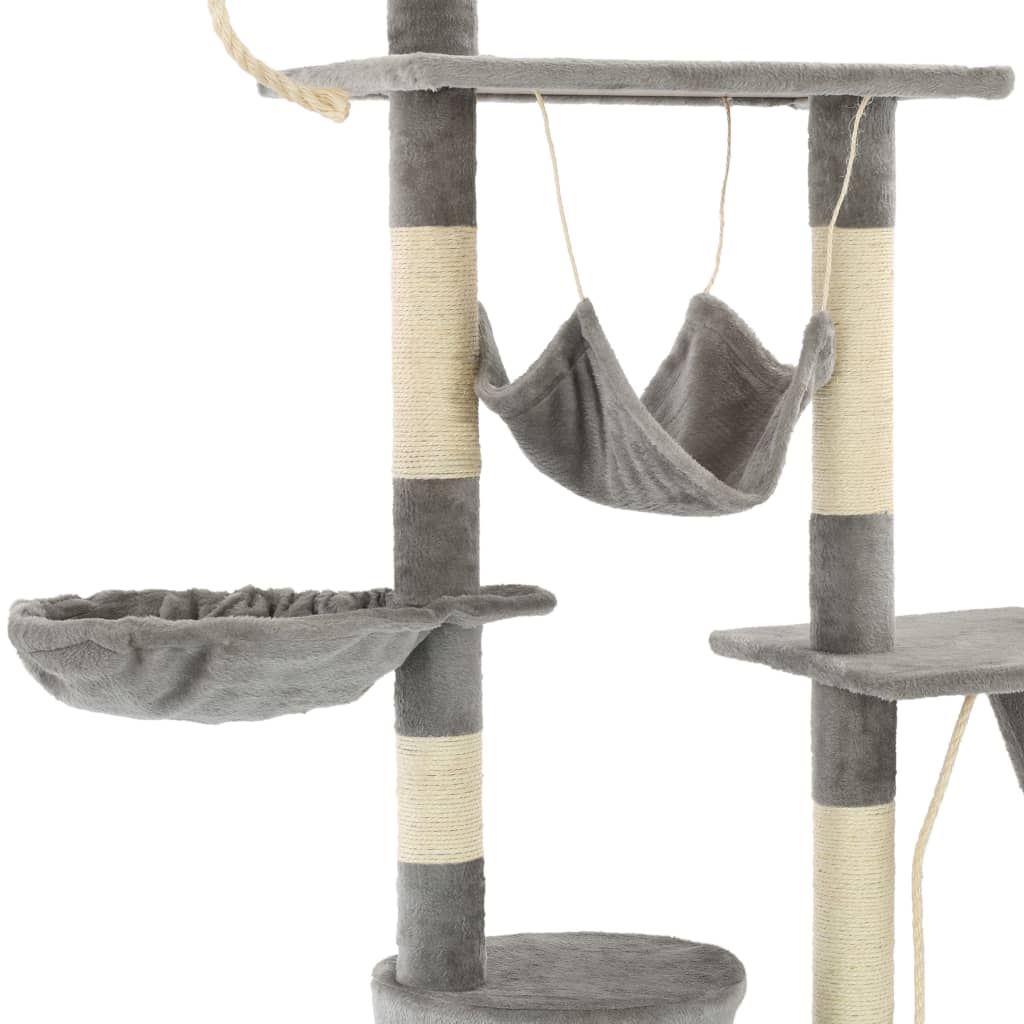 Double arbre à chat gris 230-250 cm XXL Double arbre à chat gris 230-250 cm XXL – Image 6