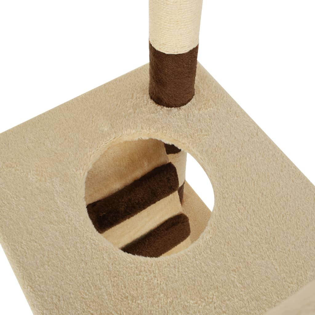 Arbre à chat beige et marron 246-280 6 niveaux 1 maison Arbre à chat beige et marron 246-280 6 niveaux 1 maison – Image 11