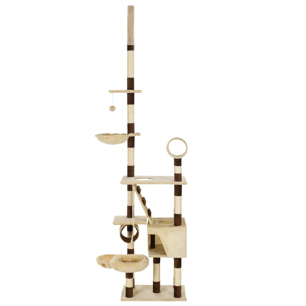 Arbre à chat beige et marron 246-280 6 niveaux 1 maison Arbre à chat beige et marron 246-280 6 niveaux 1 maison – Image 4