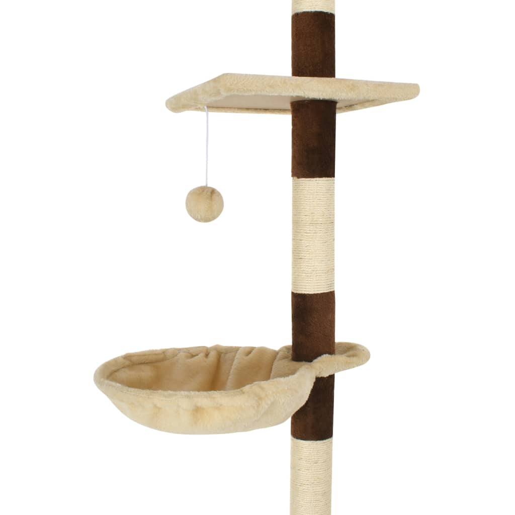 Arbre à chat beige et marron 246-280 6 niveaux 1 maison Arbre à chat beige et marron 246-280 6 niveaux 1 maison – Image 8