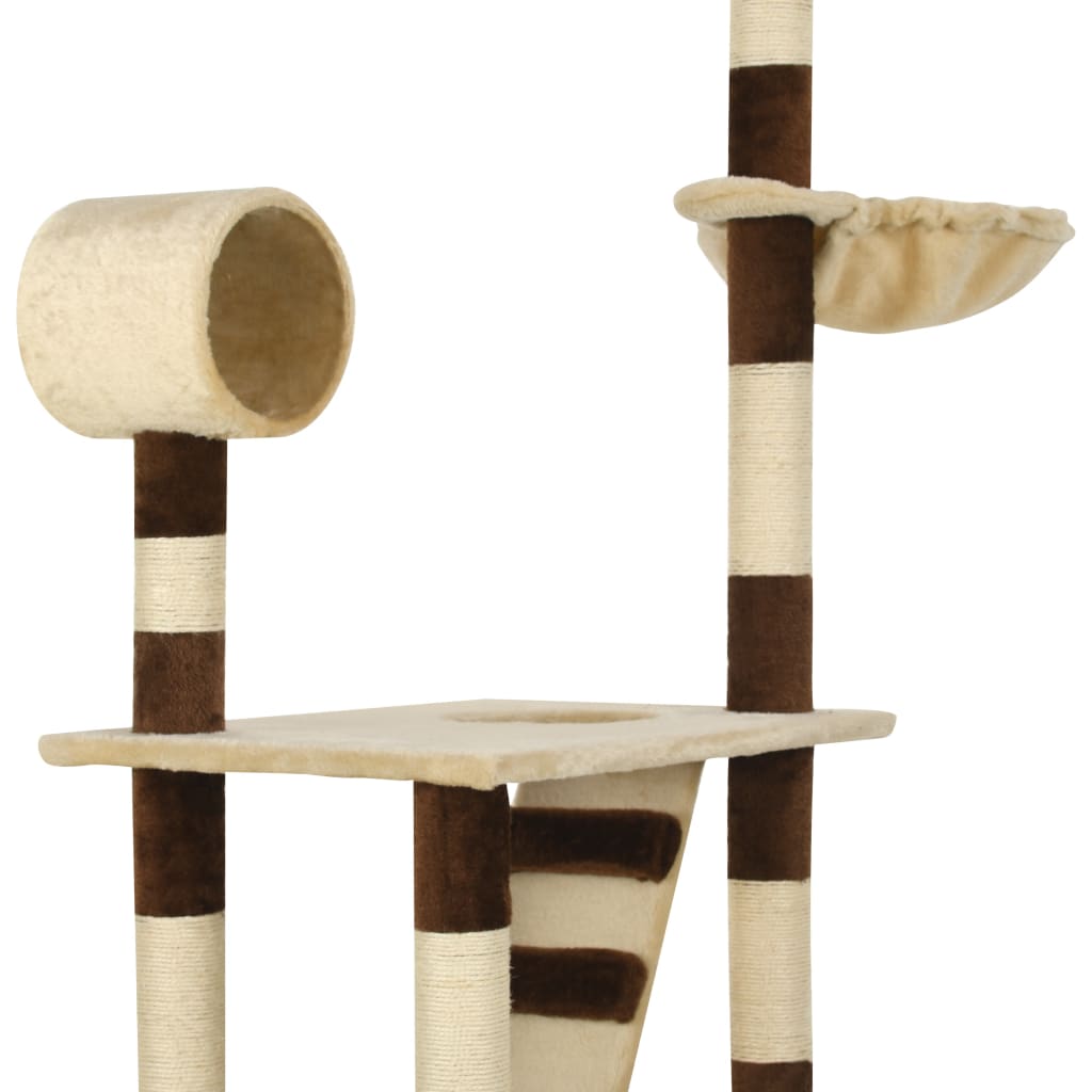Arbre à chat beige et marron 246-280 6 niveaux 1 maison Arbre à chat beige et marron 246-280 6 niveaux 1 maison – Image 9