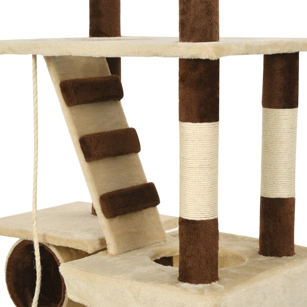 Arbre à chat beige et marron 246-280 6 niveaux 1 maison Arbre à chat beige et marron 246-280 6 niveaux 1 maison – Image 10