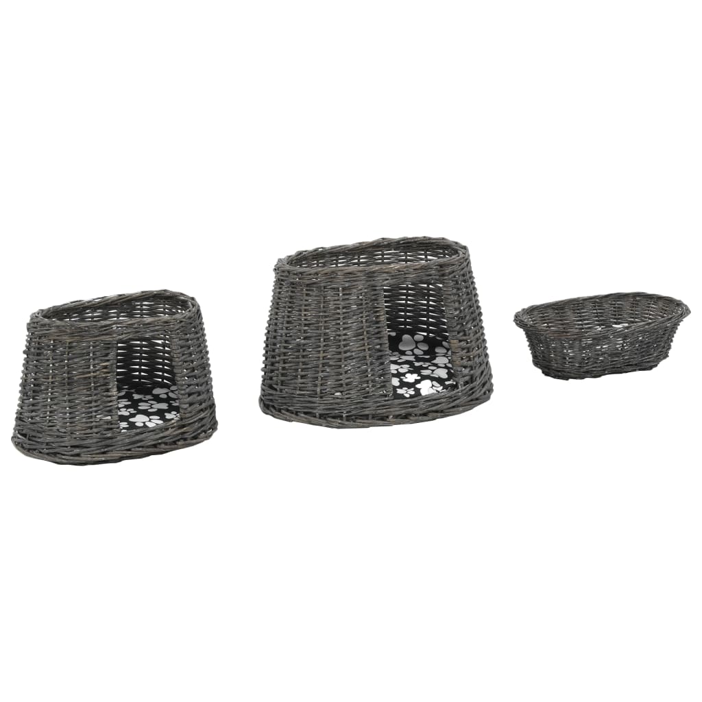 Panier pour chats 3 pcs 47x34x60 cm noir Panier pour chats 3 pcs 47x34x60 cm noir – Image 7