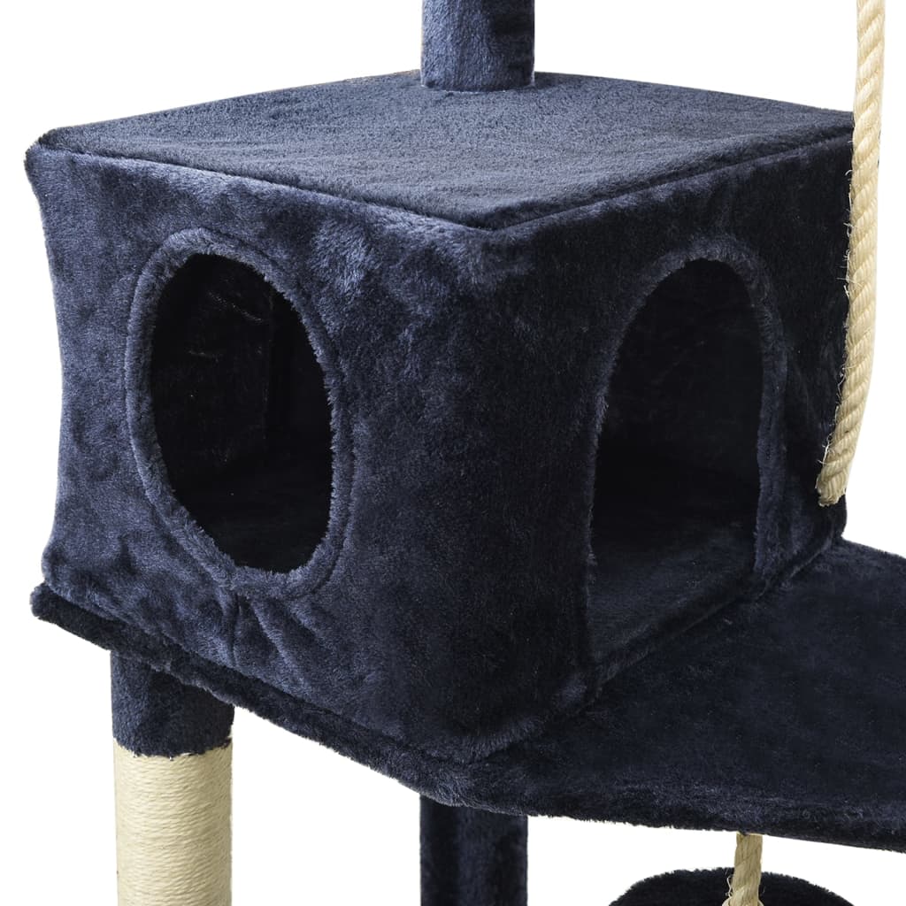 Arbre à chat bleu 191 cm 5 niveaux 2 maisons Arbre à chat bleu 191 cm 5 niveaux 2 maisons – Image 7