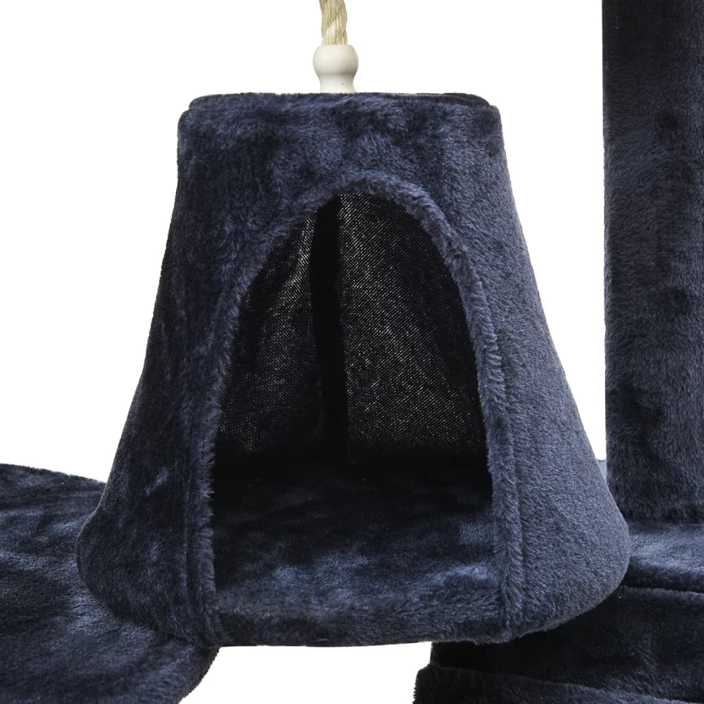Arbre à chat bleu 191 cm 5 niveaux 2 maisons Arbre à chat bleu 191 cm 5 niveaux 2 maisons – Image 8