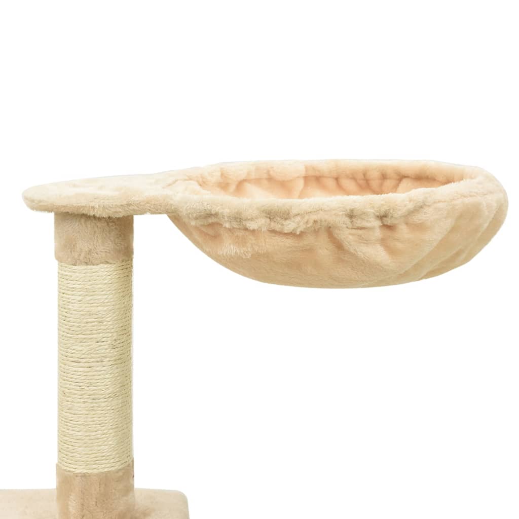 Arbre à chat beige 122 cm 5 niveaux 1 maison Arbre à chat beige 122 cm 5 niveaux 1 maison – Image 6