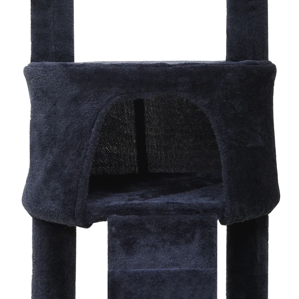 Arbre à chat bleu 220-240 cm 5 niveaux 1 maison Arbre à chat bleu 220-240 cm 5 niveaux 1 maison – Image 8