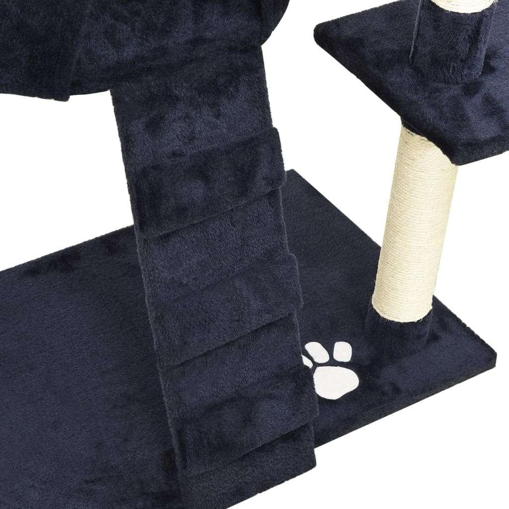 Arbre à chat bleu 220-240 cm 5 niveaux 1 maison Arbre à chat bleu 220-240 cm 5 niveaux 1 maison – Image 9